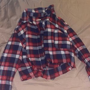 Plaid cropped flannel, worn once